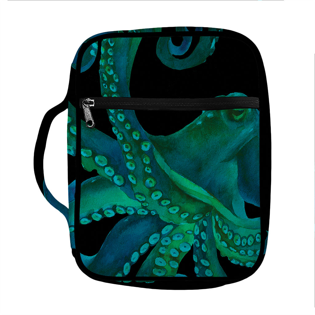 Watercolor Octopus Print Front Pocket Bible Bag