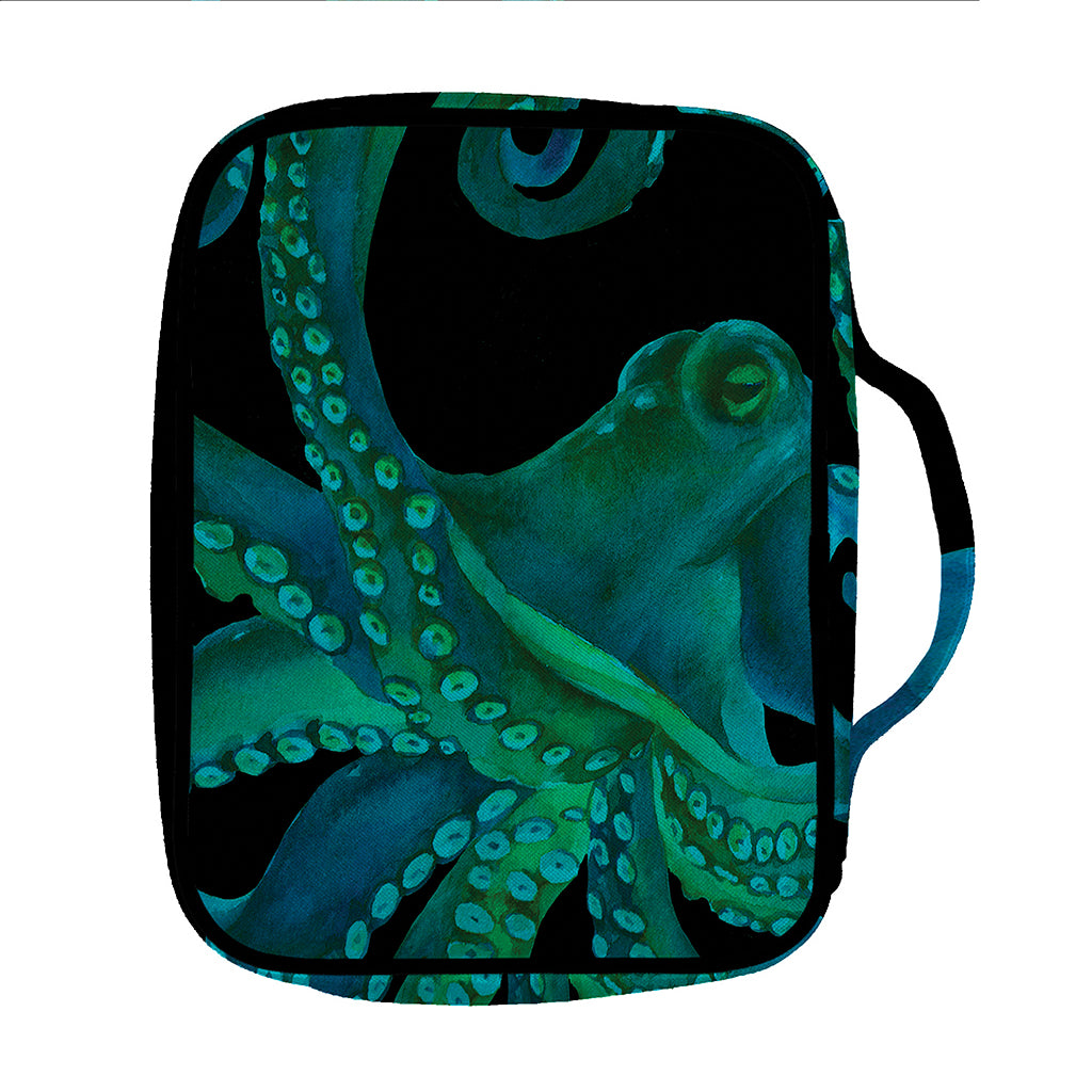 Watercolor Octopus Print Front Pocket Bible Bag