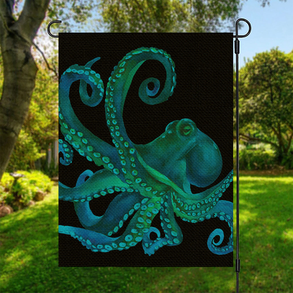 Watercolor Octopus Print Garden Flag