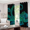 Watercolor Octopus Print Grommet Curtains