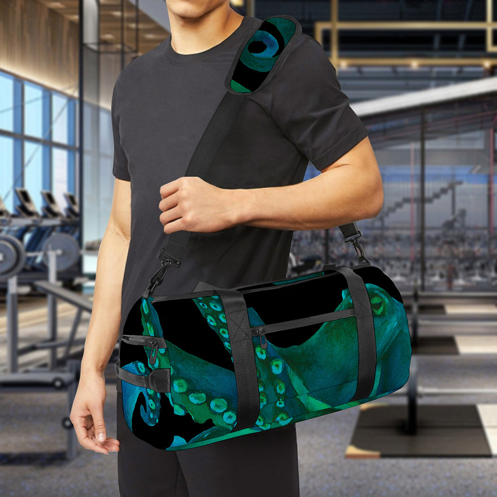 Watercolor Octopus Print Gym Bag