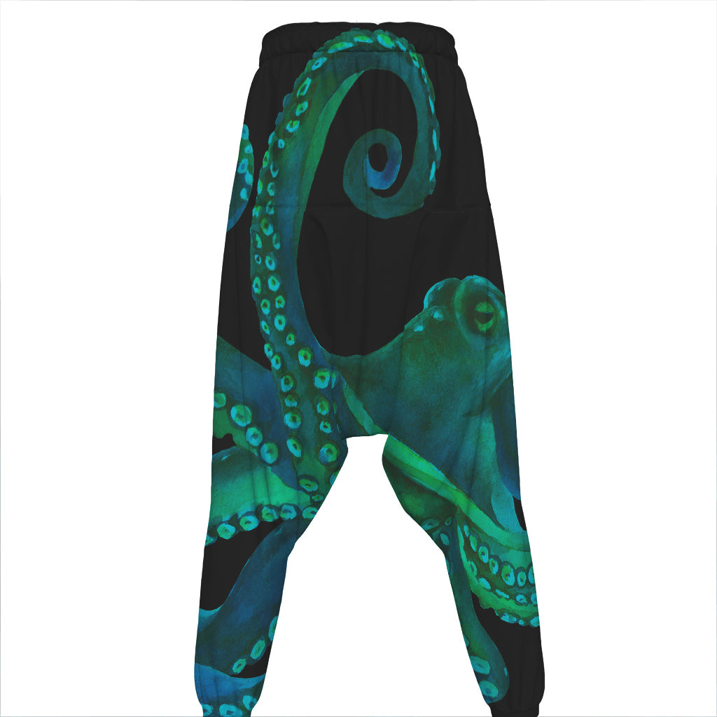 Watercolor Octopus Print Hammer Pants