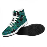 Watercolor Octopus Print High Top Leather Sneakers