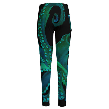 Watercolor Octopus Print High-Waisted Pocket Leggings