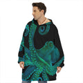 Watercolor Octopus Print Hoodie Blanket