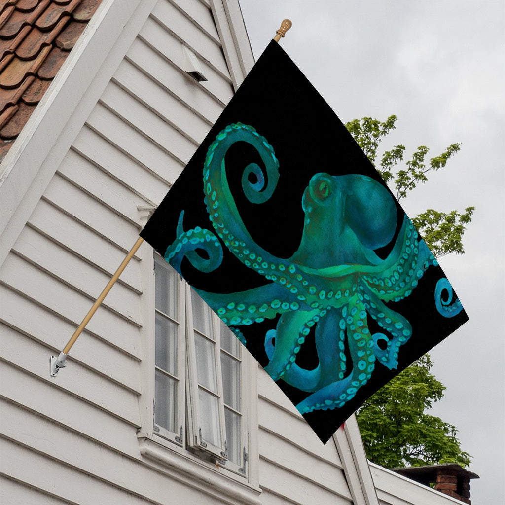 Watercolor Octopus Print House Flag