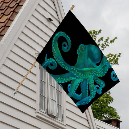 Watercolor Octopus Print House Flag