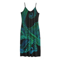 Watercolor Octopus Print Jersey Midi Cami Dress