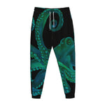 Watercolor Octopus Print Jogger Pants