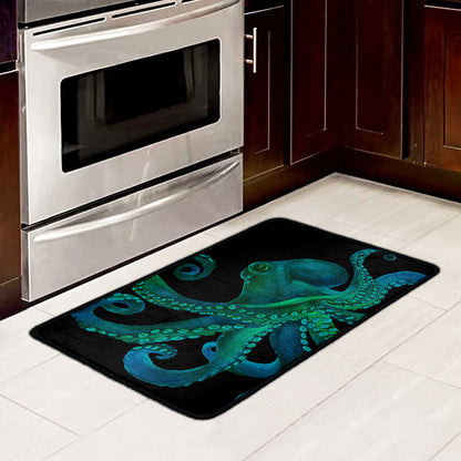 Watercolor Octopus Print Kitchen Mat