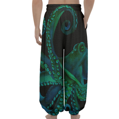 Watercolor Octopus Print Lantern Pants