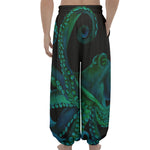 Watercolor Octopus Print Lantern Pants