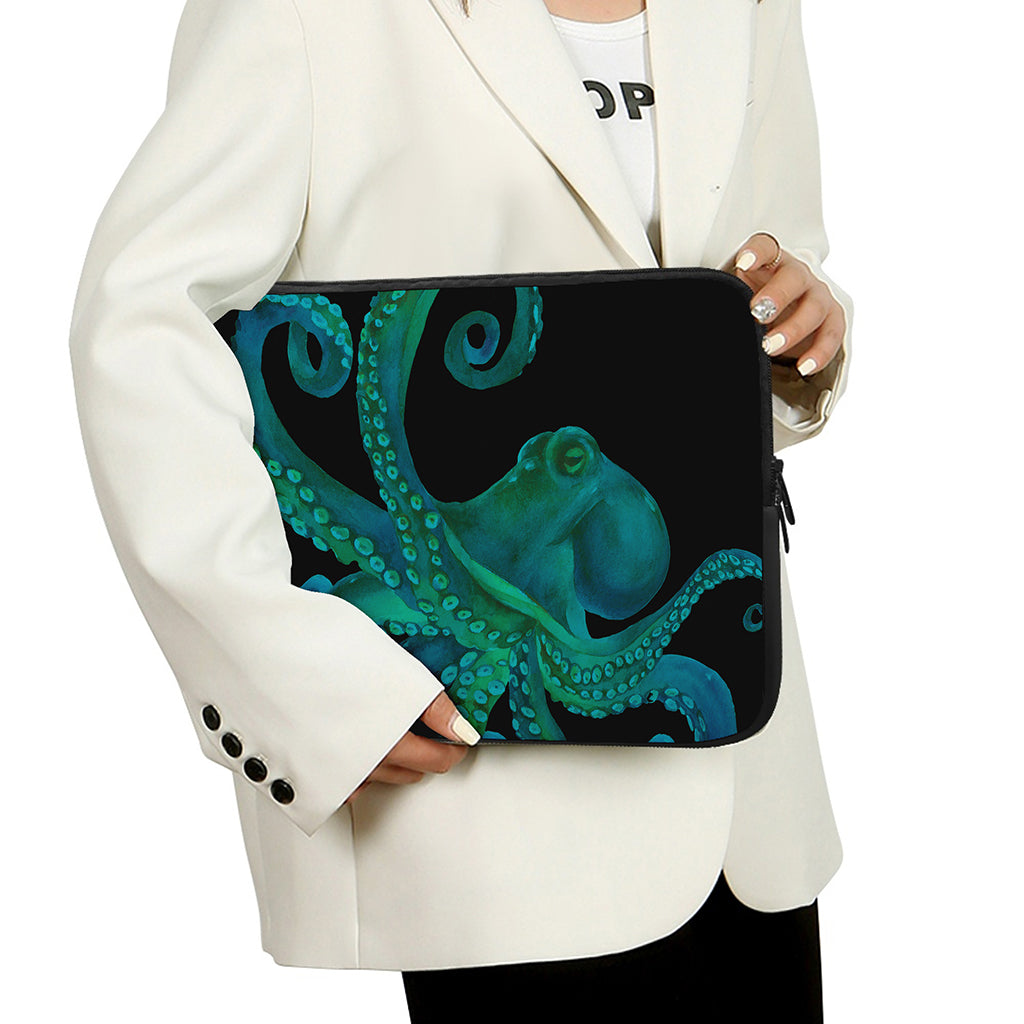 Watercolor Octopus Print Laptop Sleeve