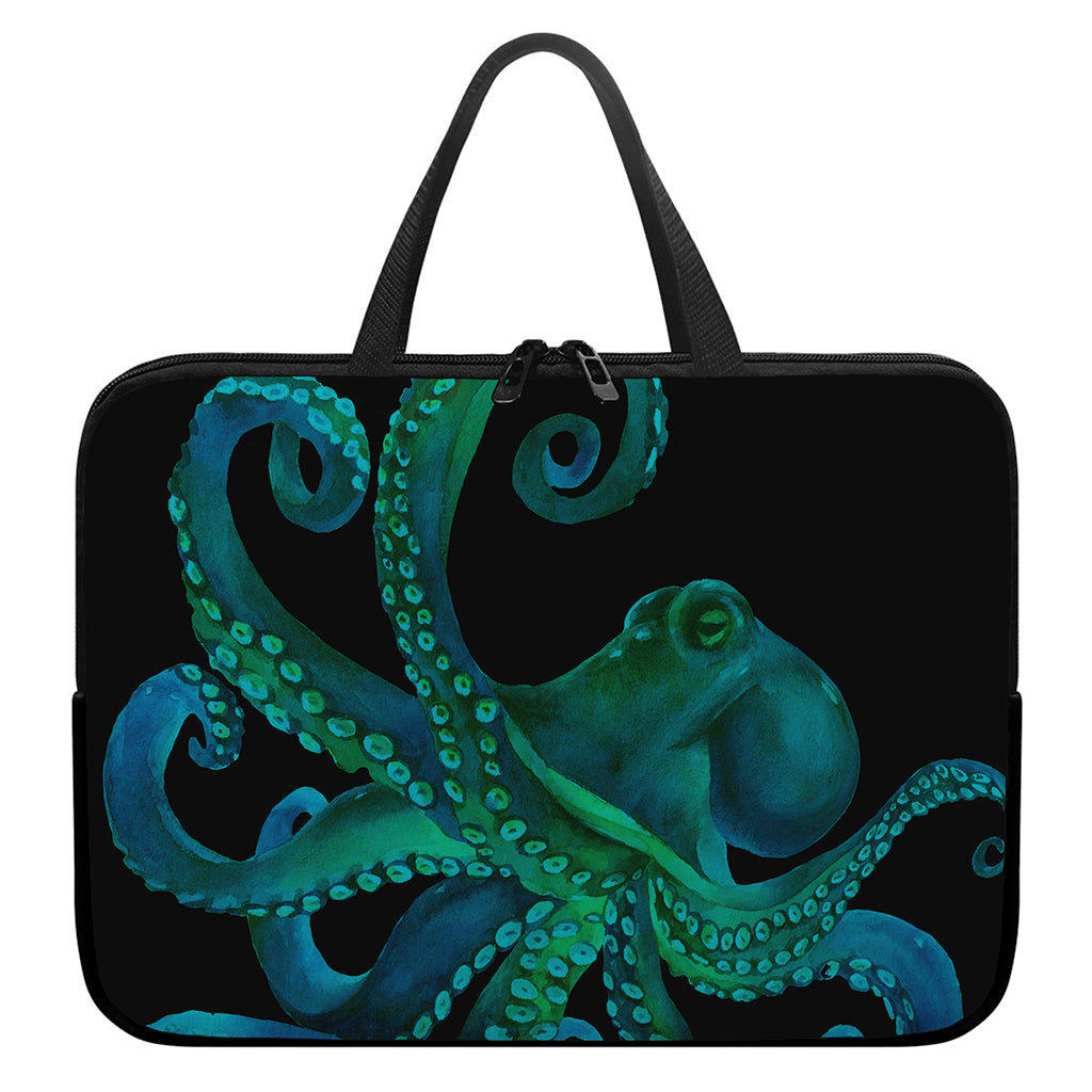 Watercolor Octopus Print Laptop Sleeve With Handle