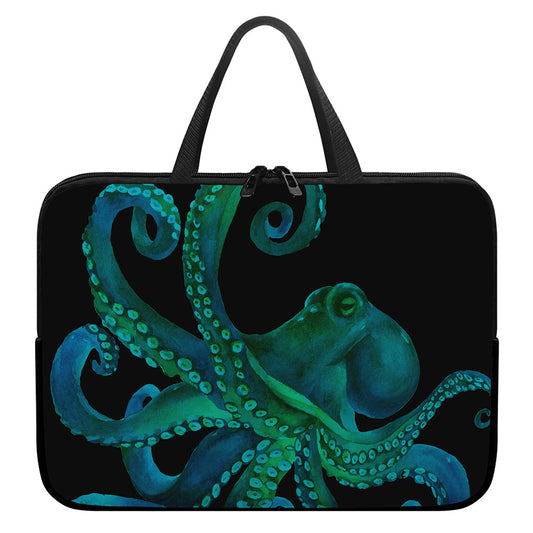 Watercolor Octopus Print Laptop Sleeve With Handle