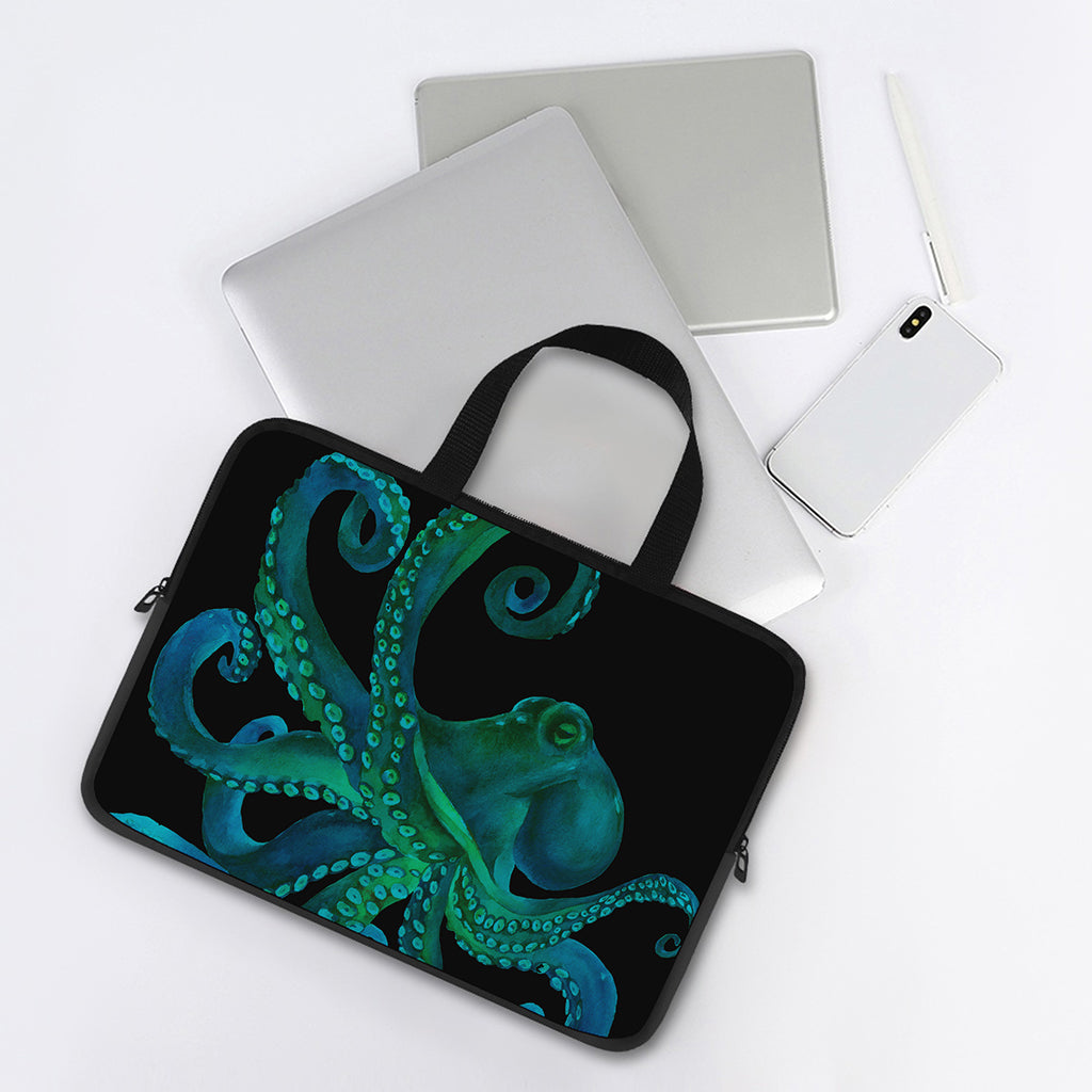 Watercolor Octopus Print Laptop Sleeve With Handle