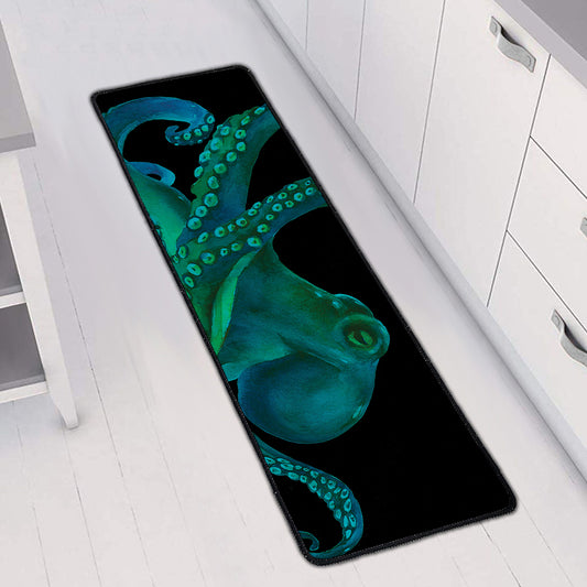 Watercolor Octopus Print Long Kitchen Mat