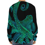 Watercolor Octopus Print Long Sleeve Baseball Jersey