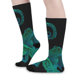 Watercolor Octopus Print Long Socks