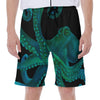 Watercolor Octopus Print Men's Beach Shorts