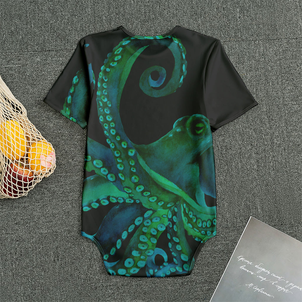 Watercolor Octopus Print Men's Bodysuit