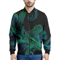 Watercolor Octopus Print Men's Bomber Jacket