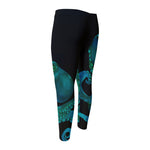 Watercolor Octopus Print Men's Compression Pants
