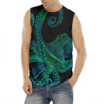 Watercolor Octopus Print Men's Fitness Tank Top