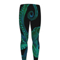 Watercolor Octopus Print Men's Leggings