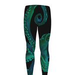 Watercolor Octopus Print Men's leggings