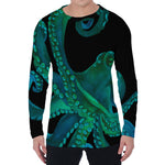 Watercolor Octopus Print Men's Long Sleeve T-Shirt