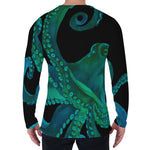 Watercolor Octopus Print Men's Long Sleeve T-Shirt