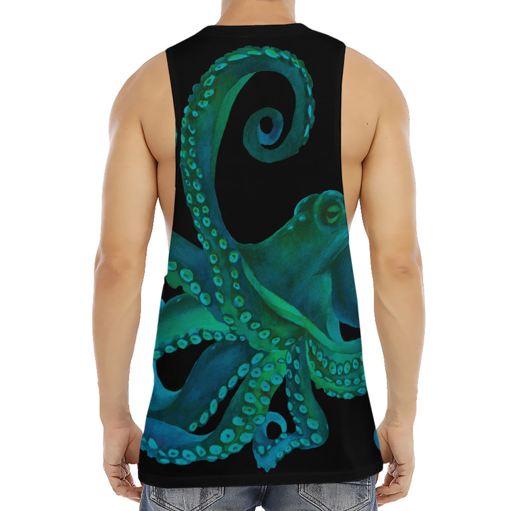 Watercolor Octopus Print Men's Muscle Tank Top