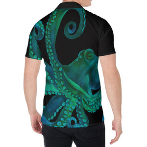 Watercolor Octopus Print Men's Shirt