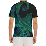 Watercolor Octopus Print Men's Short Sleeve Rash Guard