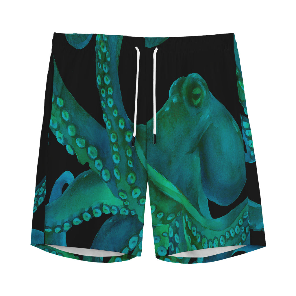 Watercolor Octopus Print Men's Sports Shorts