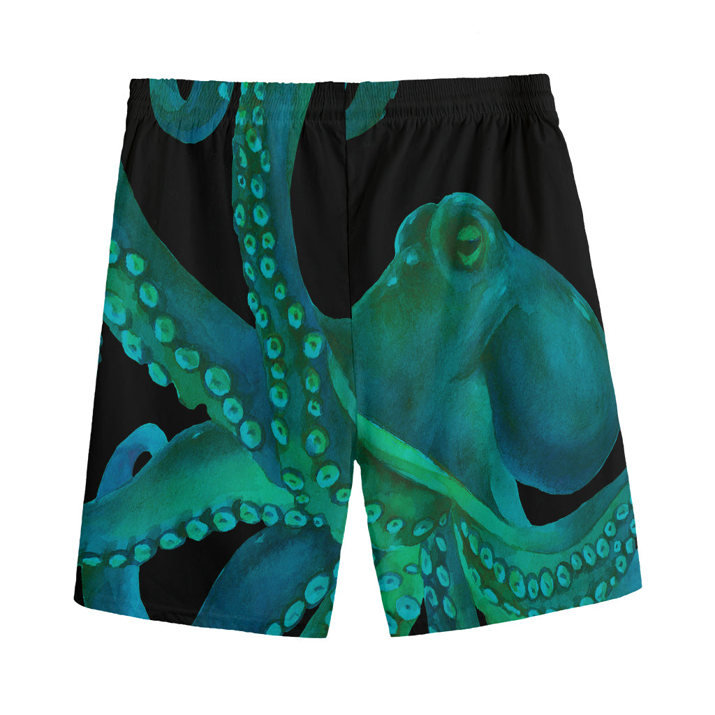 Watercolor Octopus Print Men's Sports Shorts