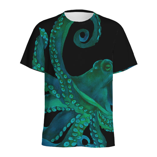 Watercolor Octopus Print Men's Sports T-Shirt
