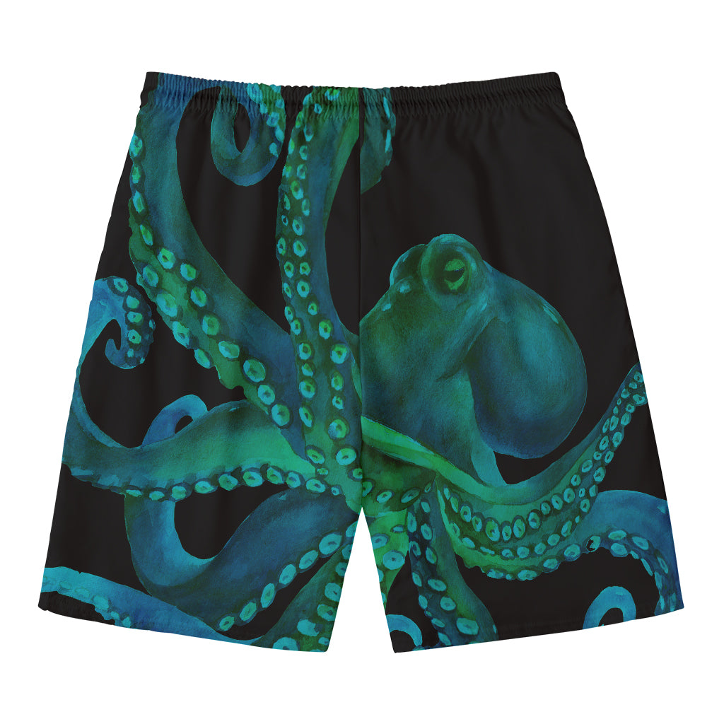 Watercolor Octopus Print Men's Swim Trunks