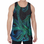 Watercolor Octopus Print Men's Velvet Tank Top