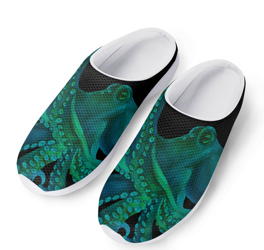 Watercolor Octopus Print Mesh Casual Shoes