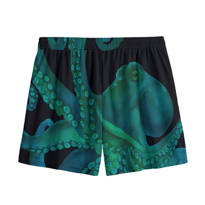 Watercolor Octopus Print Mesh Shorts
