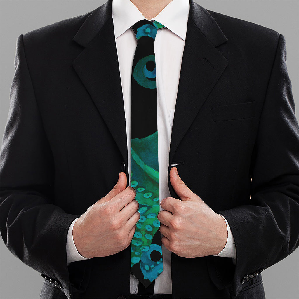 Watercolor Octopus Print Necktie