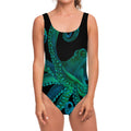Watercolor Octopus Print One Piece Swimsuit