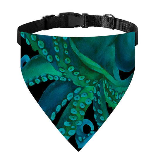Watercolor Octopus Print Over The Collar Dog Bandana