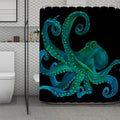 Watercolor Octopus Print Polyester Shower Curtain