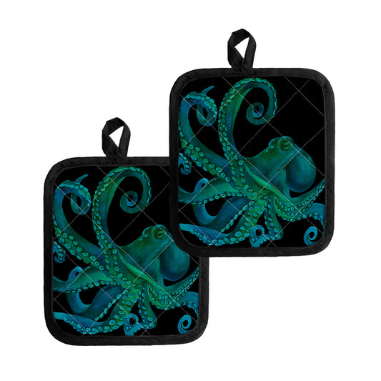 Watercolor Octopus Print Pot Holders