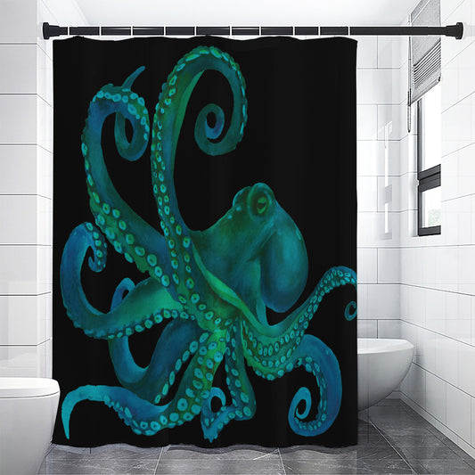 Watercolor Octopus Print Premium Shower Curtain