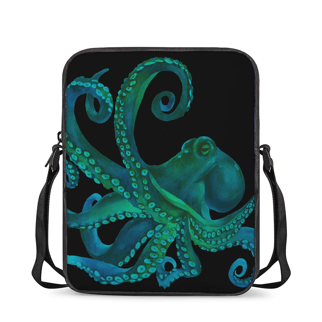 Watercolor Octopus Print Rectangular Crossbody Bag