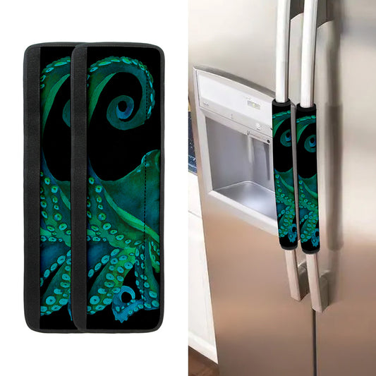 Watercolor Octopus Print Refrigerator Handle Covers